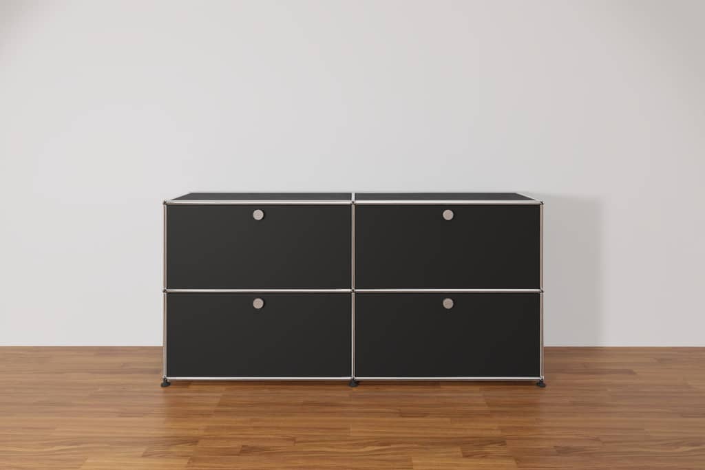 Original USM Haller Sideboard mit 4 Klapptüren in schwarz - Ausstellungsstück-