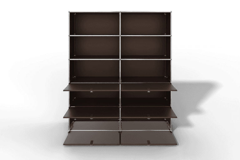 USM Haller Schrank/Regal mit 6 Klapptüren und offenen Fächern. Produktbild