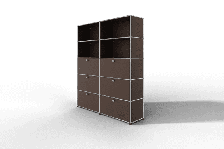 USM Haller Schrank/Regal mit 6 Klapptüren und offenen Fächern. Produktbild
