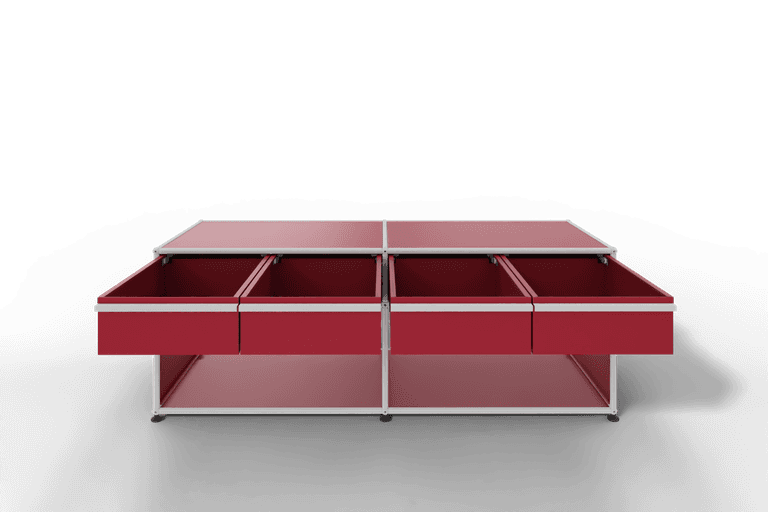 USM Haller Sideboard, mit 4 Schubladen A6 und 2 offenen Fächern. Tiefe 50 cm. Produktbild