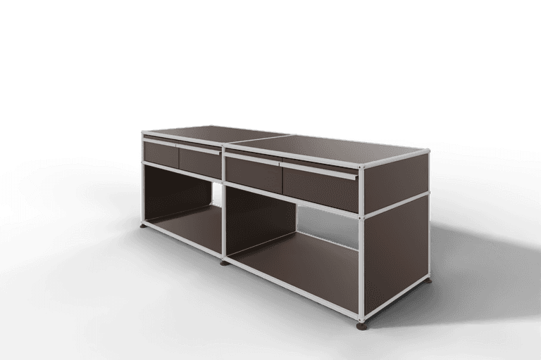 USM Haller Sideboard, mit 4 Schubladen A6 und 2 offenen Fächern. Tiefe 50 cm. Produktbild
