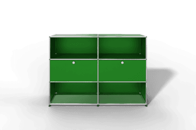 USM Haller Highboard mit 2 Klapptüren und 4 offenen Fächern in 14 Farben. Produktbild