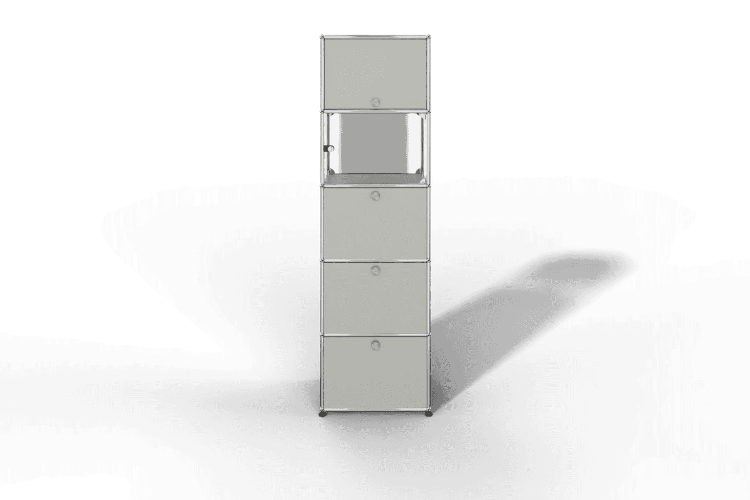 USM Haller schmales Regal mit Glasabteil Produktbild