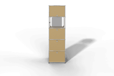 USM Haller schmales Regal mit Glasabteil Produktbild