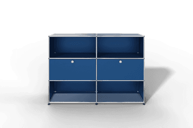 USM Haller Highboard mit 2 Klapptüren und 4 offenen Fächern in 14 Farben. Produktbild