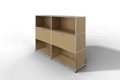 USM Haller Highboard mit 2 Klapptüren und 4 offenen Fächern in 14 Farben. Produktbild