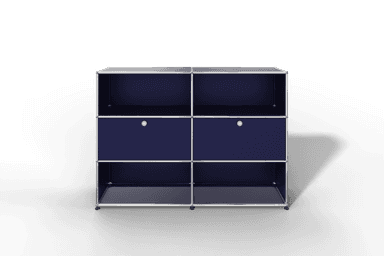 USM Haller Highboard mit 2 Klapptüren und 4 offenen Fächern in 14 Farben. Produktbild
