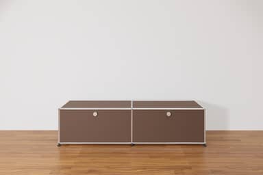 USM Haller Lowboard mit 2 Klapptüren in Braun, Ausstellungsstück Produktbild