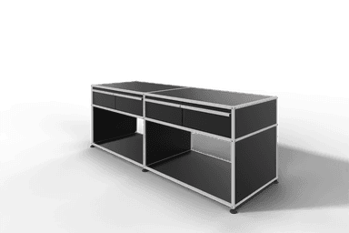 USM Haller Sideboard, mit 4 Schubladen A6 und 2 offenen Fächern. Tiefe 50 cm. Produktbild