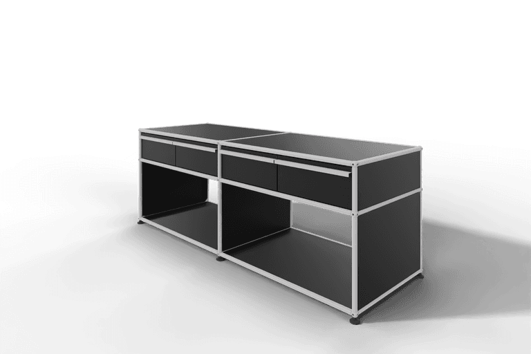 USM Haller Sideboard, mit 4 Schubladen A6 und 2 offenen Fächern. Tiefe 50 cm. Produktbild