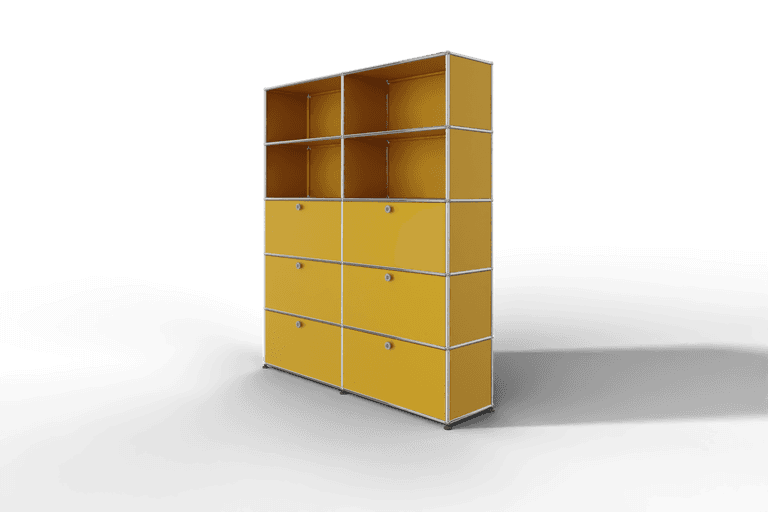 USM Haller Schrank/Regal mit 6 Klapptüren und offenen Fächern. Produktbild