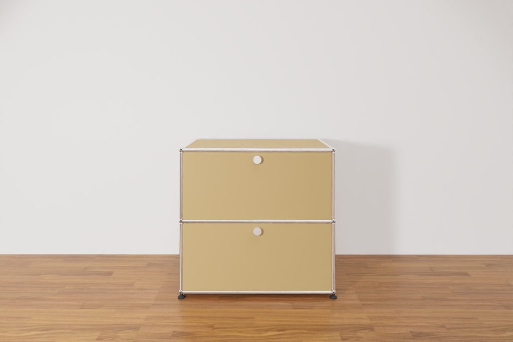 USM Haller Sideboard mit 2 Klapptüren übereinander in Beige, Ausstellungsstück