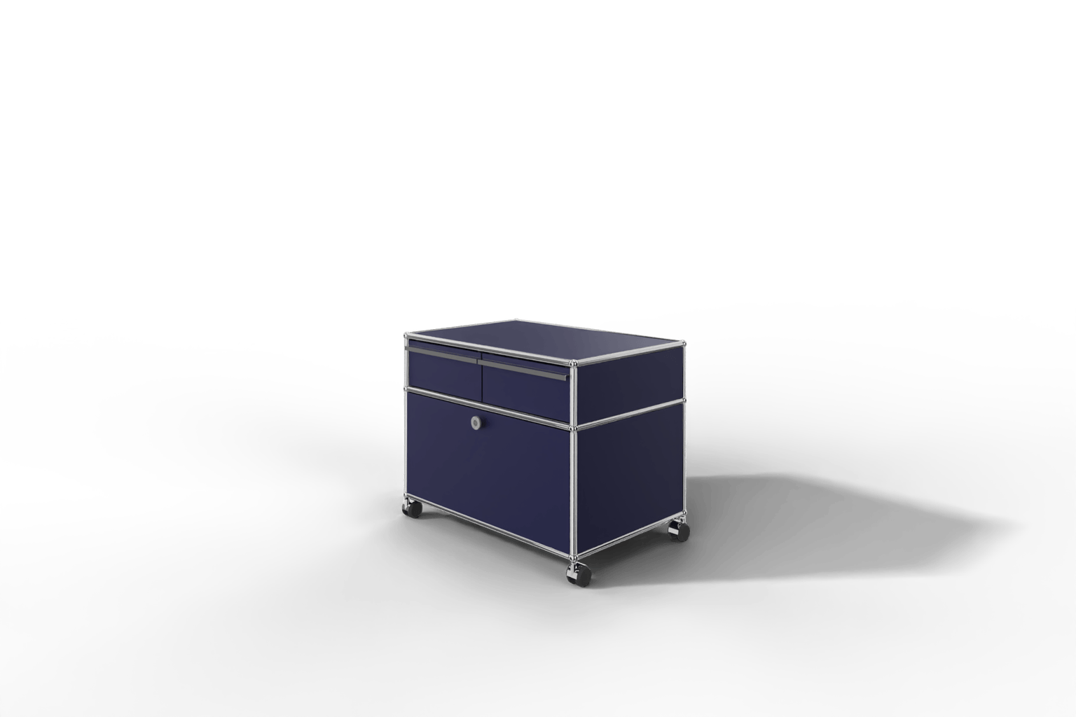 USM Haller Doppelrollcontainer mit zwei Schubladen und einer Klapptüre Produktbild