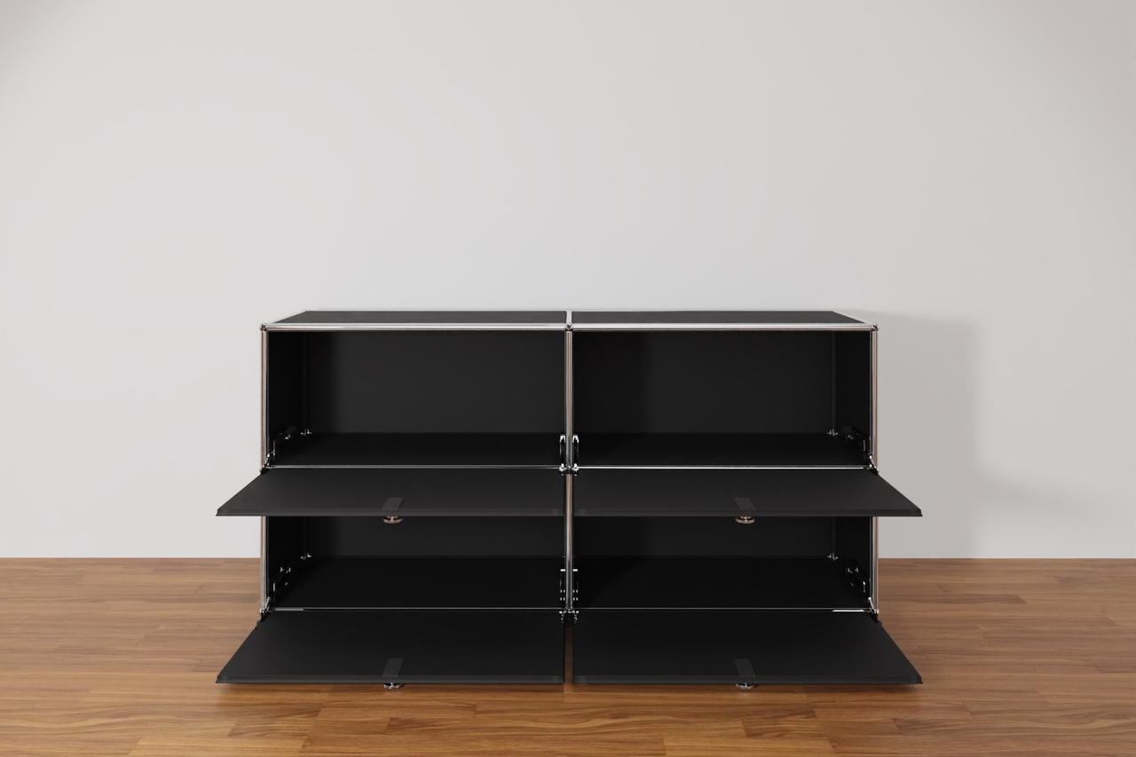 Original USM Haller Sideboard mit 4 Klapptüren in schwarz - Ausstellungsstück- Produktbild