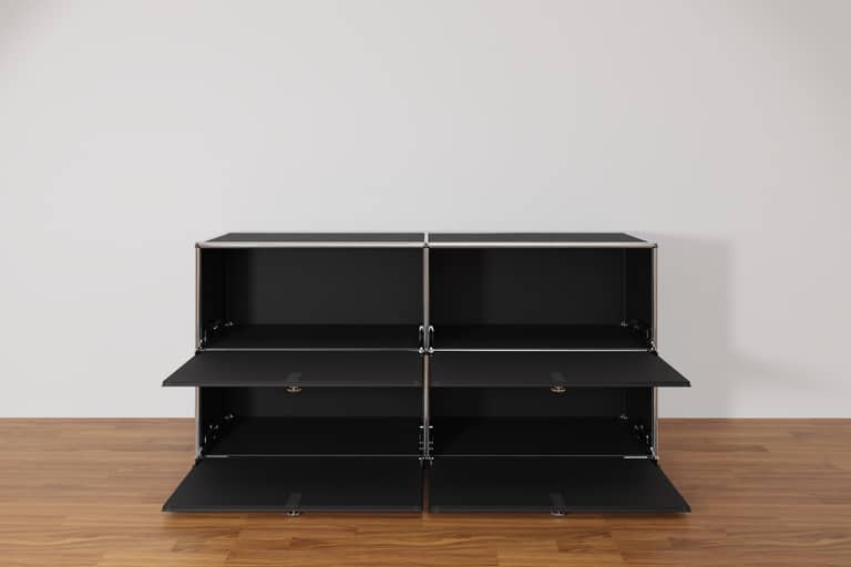Original USM Haller Sideboard mit 4 Klapptüren in schwarz - Ausstellungsstück- Produktbild