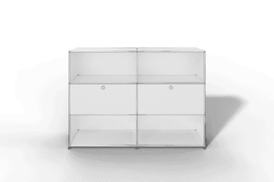 USM Haller Highboard mit 2 Klapptüren und 4 offenen Fächern in 14 Farben. Produktbild