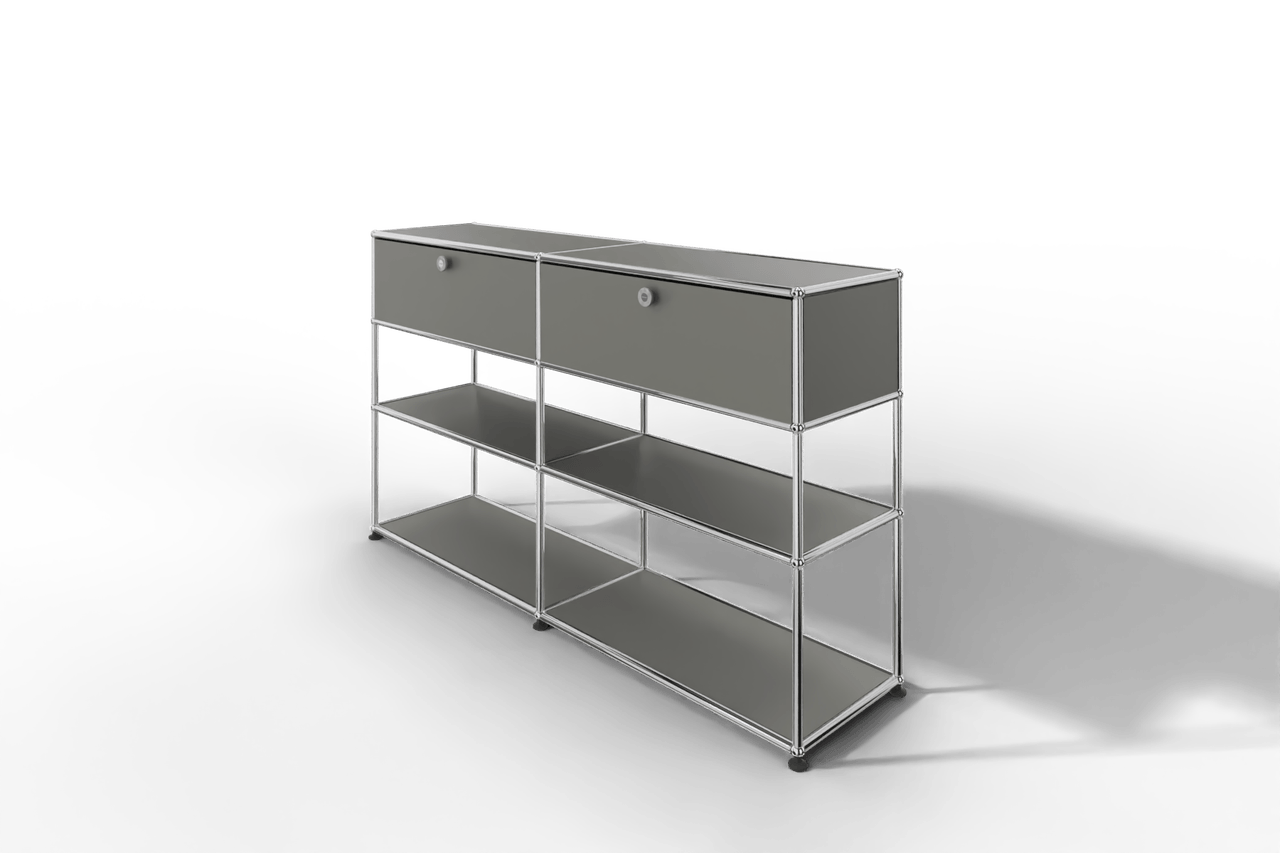 USM Haller Highboard mit 2 Klapptüren und 2 offenen Ebenen Produktbild