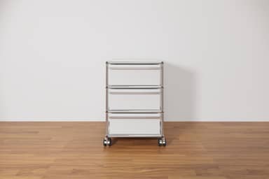 Original USM Haller Rollcontainer mit 3 Schubladen in Reinweiss Produktbild