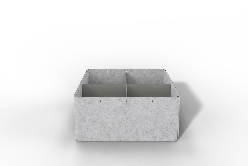 USM Inos Box hoch, 500 mit Unterteilung 1x längs 1x quer - wählbar in Anthrazit oder Hellgrau