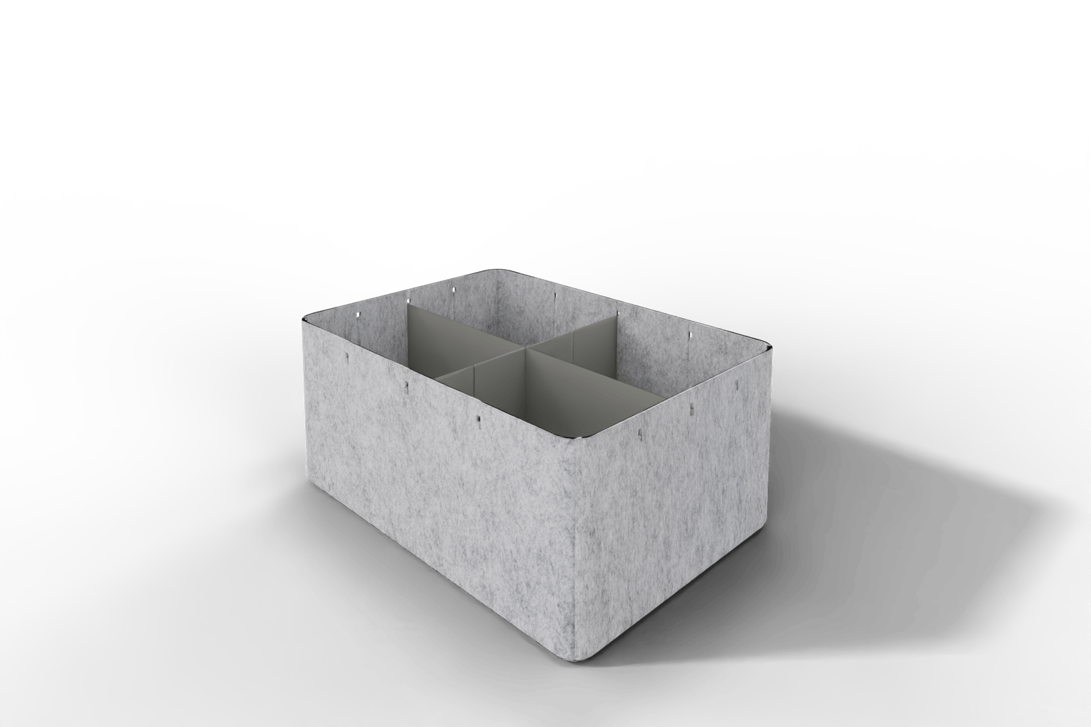 USM Inos Box hoch, 500 mit Unterteilung 1x längs 1x quer - wählbar in Anthrazit oder Hellgrau Produktbild