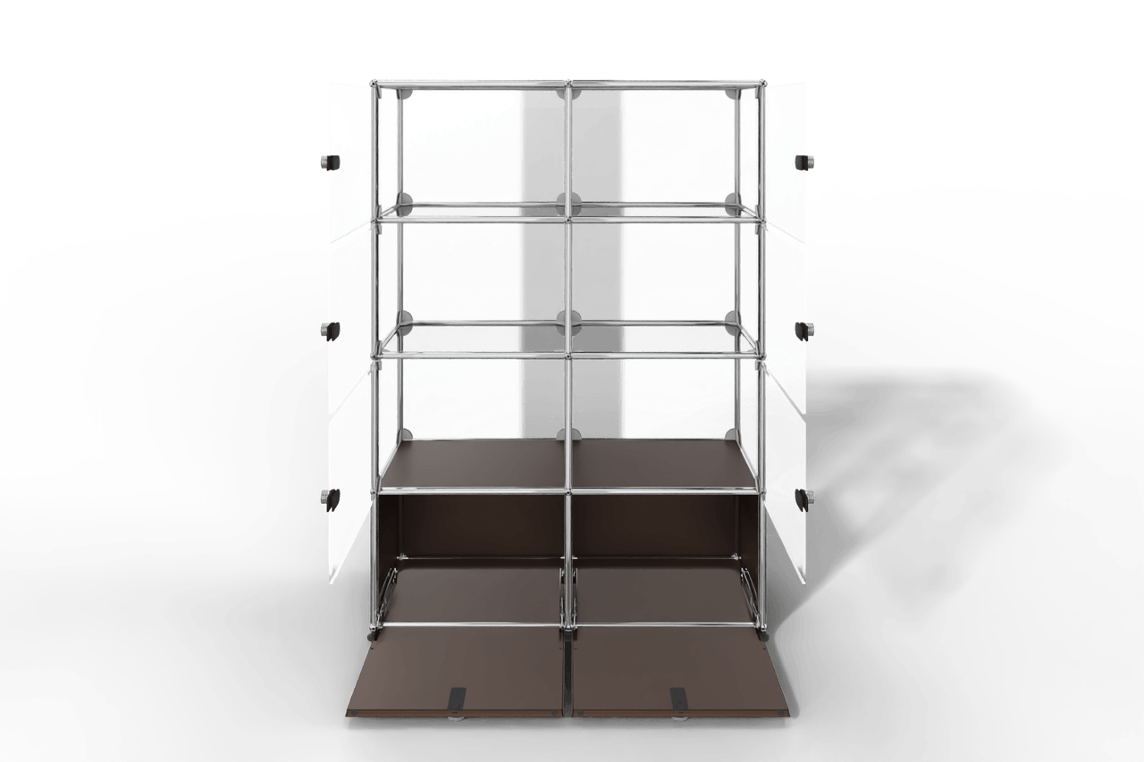 USM Haller Glasvitrine mit 6 Glastüren und 2 Klapptüren Produktbild