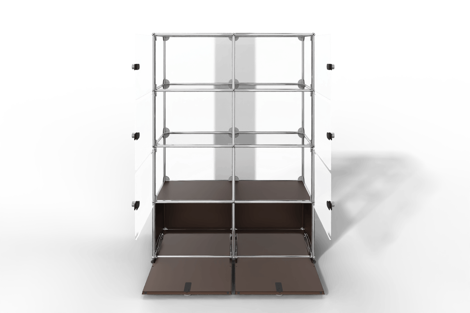 USM Haller Glasvitrine mit 6 Glastüren und 2 Klapptüren Produktbild