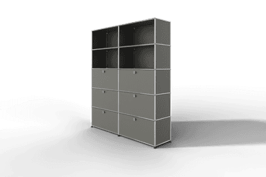 USM Haller Schrank/Regal mit 6 Klapptüren und offenen Fächern. Produktbild