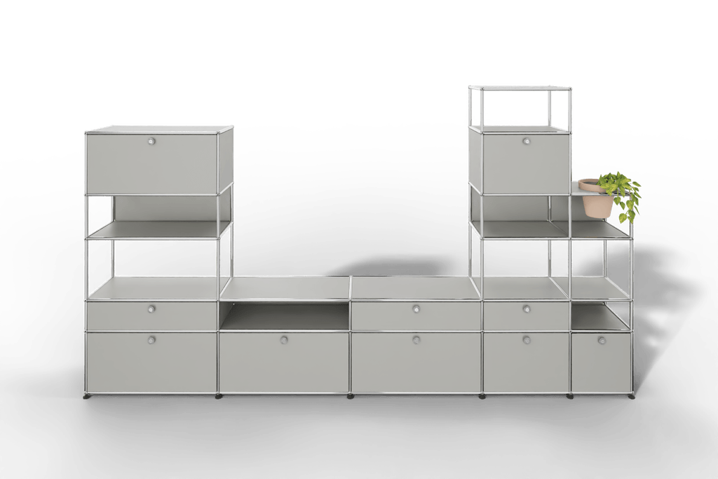 Regalwand mit Pflanzeneinsatz, offene und geschlossene Fächer kombiniert Produktbild