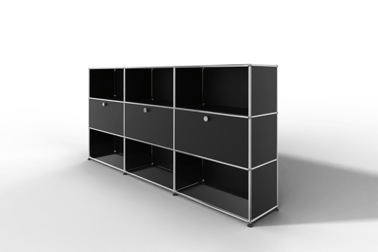 USM Haller Highboard mit 3 Klapptüren und 6 offenen Fächern Produktbild