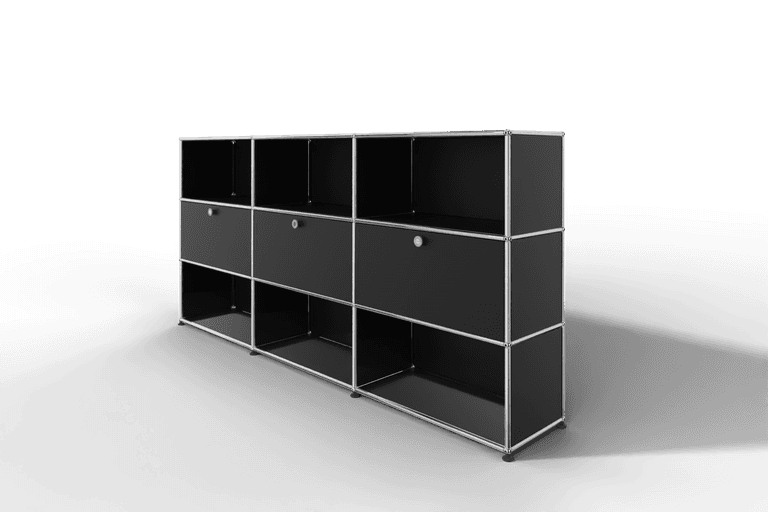 USM Haller Highboard mit 3 Klapptüren und 6 offenen Fächern Produktbild