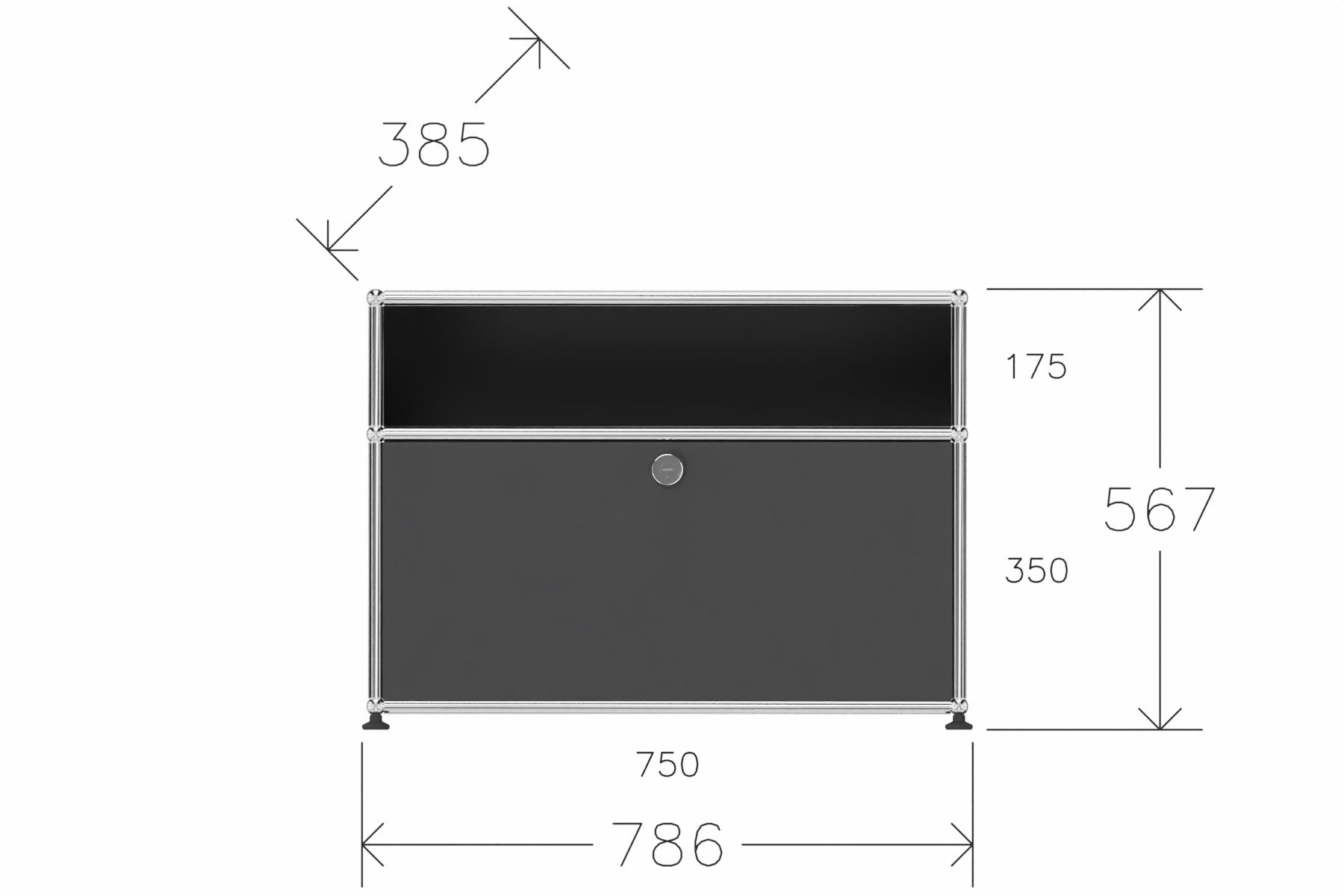 Original USM Haller Sideboard mit einer Klapptüre Produktbild