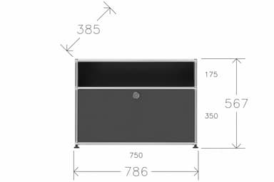 Original USM Haller Sideboard mit einer Klapptüre Produktbild