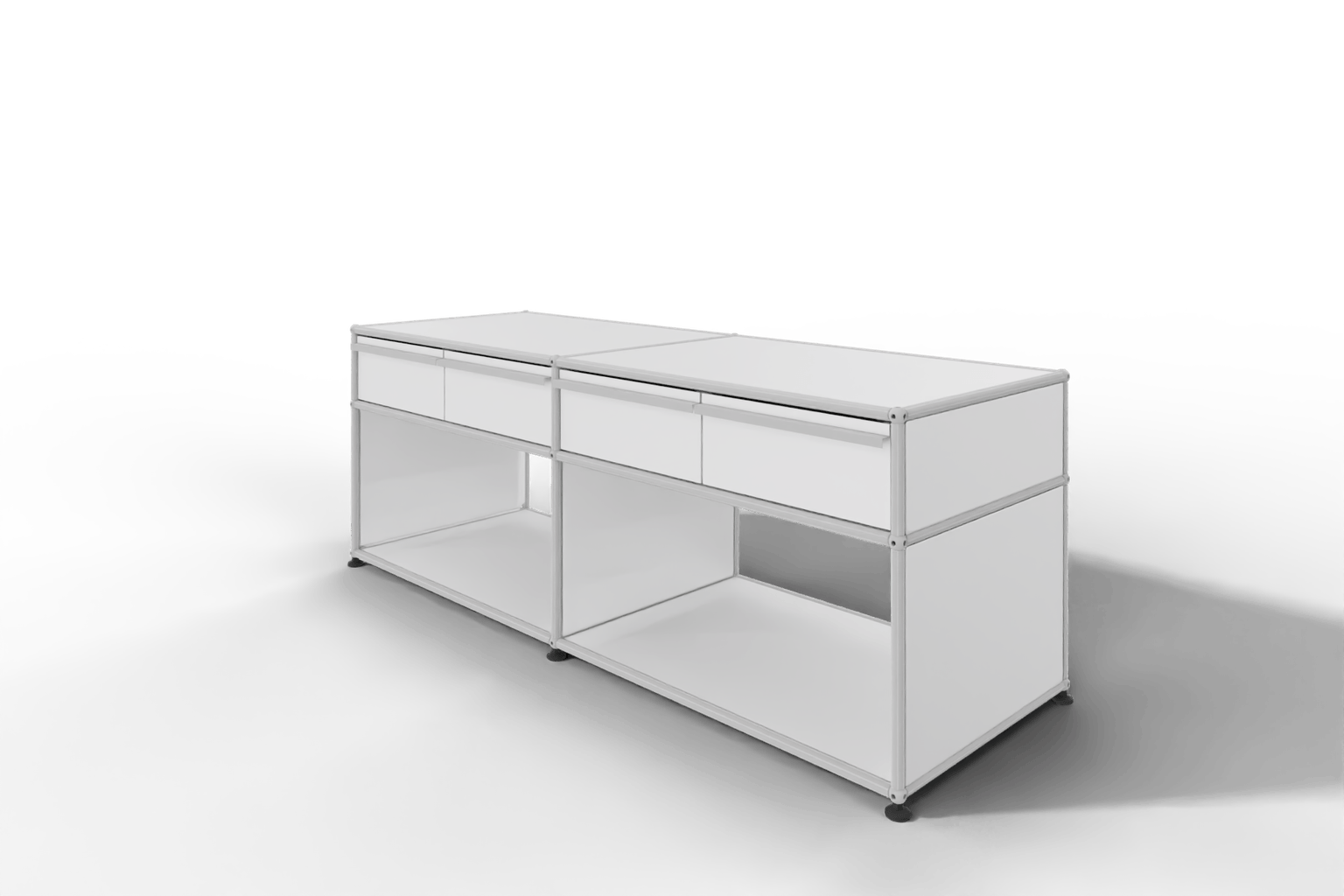 USM Haller Sideboard, mit 4 Schubladen A6 und 2 offenen Fächern. Tiefe 50 cm. Produktbild