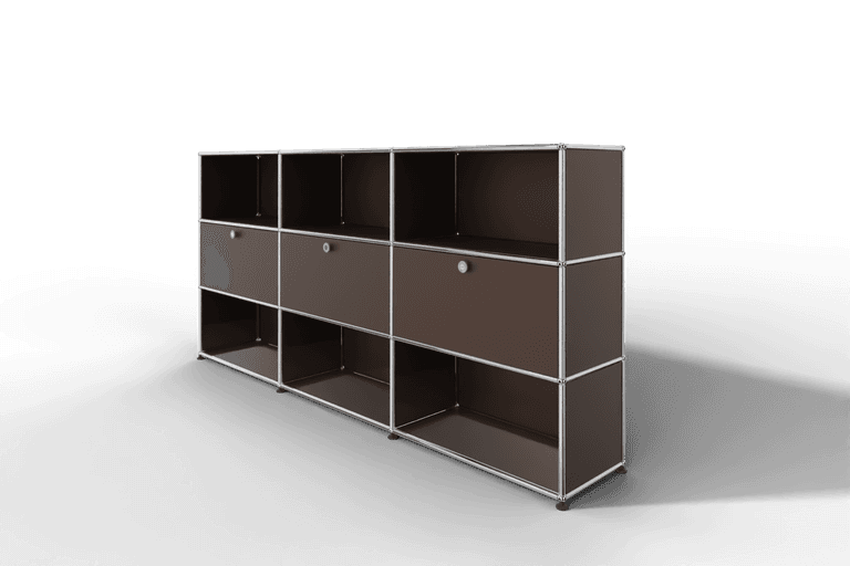 USM Haller Highboard mit 3 Klapptüren und 6 offenen Fächern Produktbild