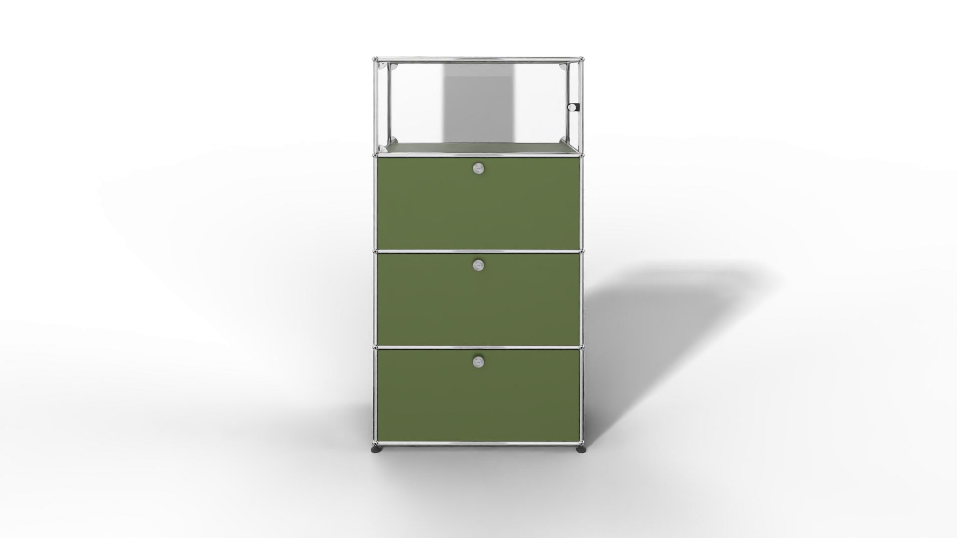 USM Haller Regal, 3 Klapptüren, 1 Vitrinen-Element Produktbild