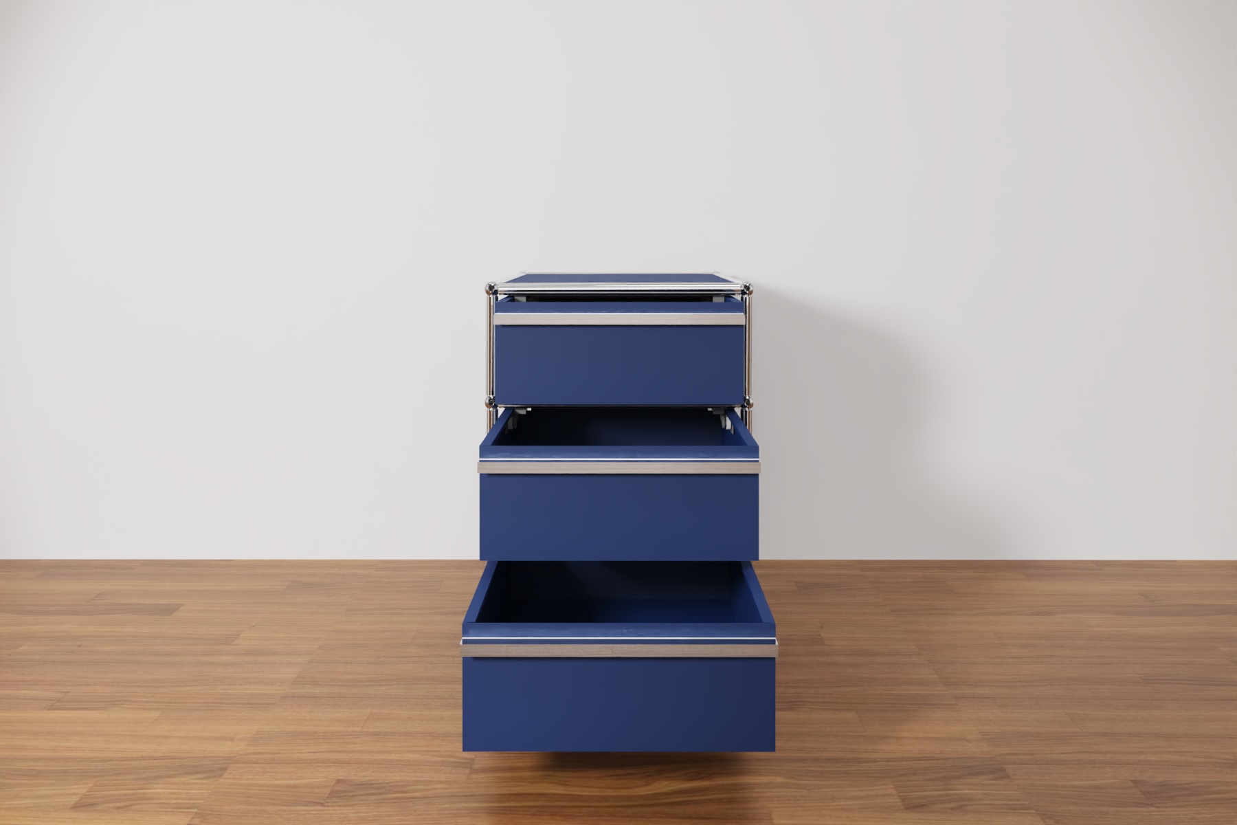 Original USM Haller Rollcontainer mit 3 Schubladen 27-enzianblau Produktbild