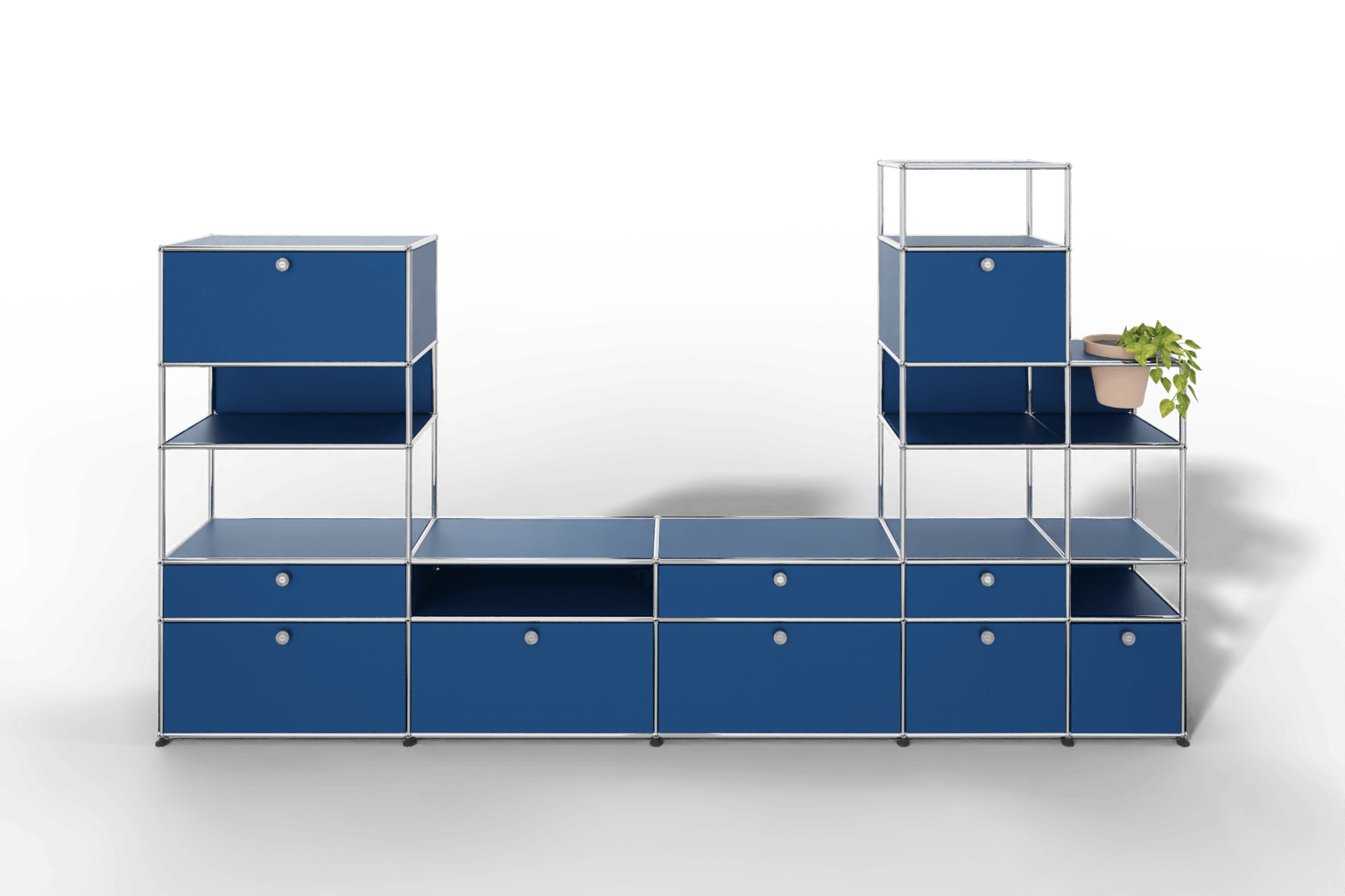 Regalwand mit Pflanzeneinsatz, offene und geschlossene Fächer kombiniert Produktbild
