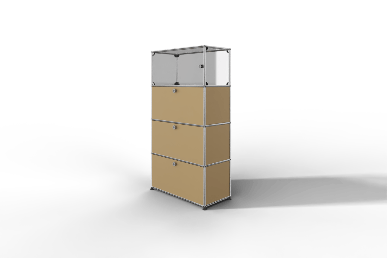 USM Haller Regal, 3 Klapptüren, 1 Vitrinen-Element Produktbild