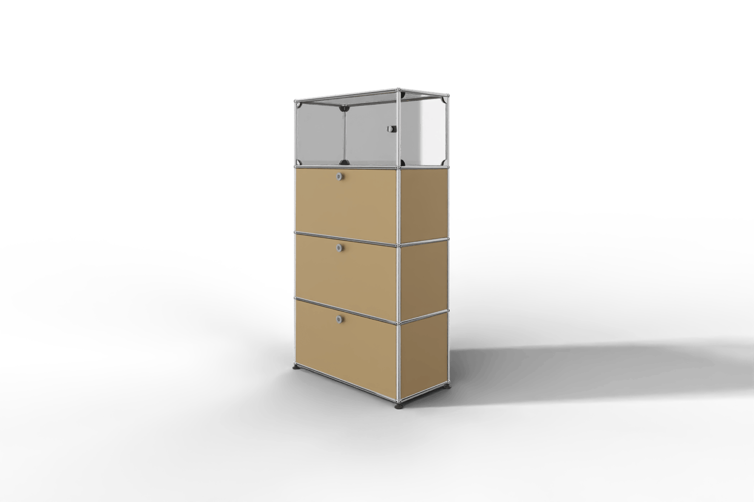 USM Haller Regal, 3 Klapptüren, 1 Vitrinen-Element Produktbild