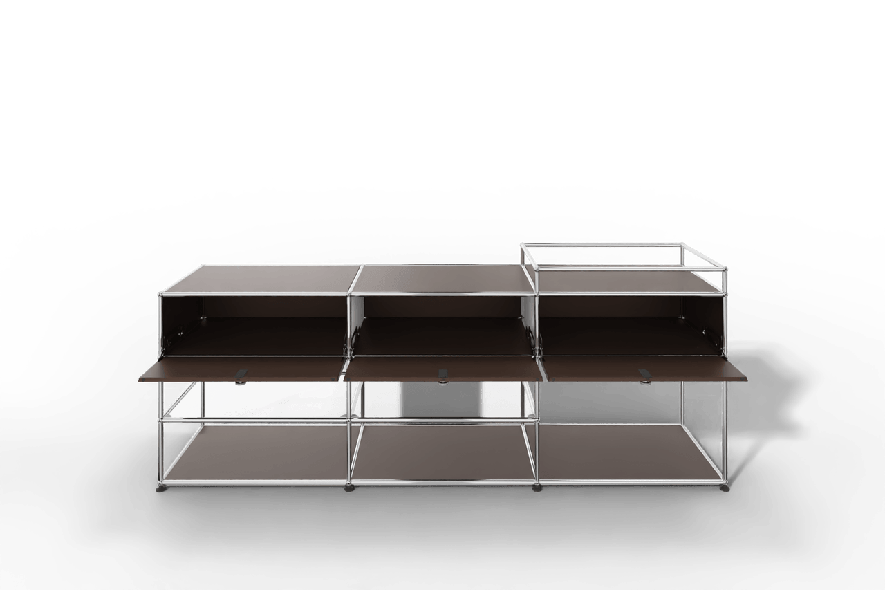 Sideboard mit 3 Klapptüren und offenen Fächern Produktbild