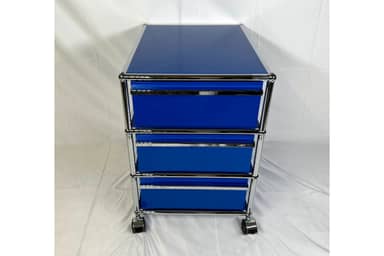 Original USM Haller Rollcontainer mit 3 Schubladen 27-enzianblau Produktbild
