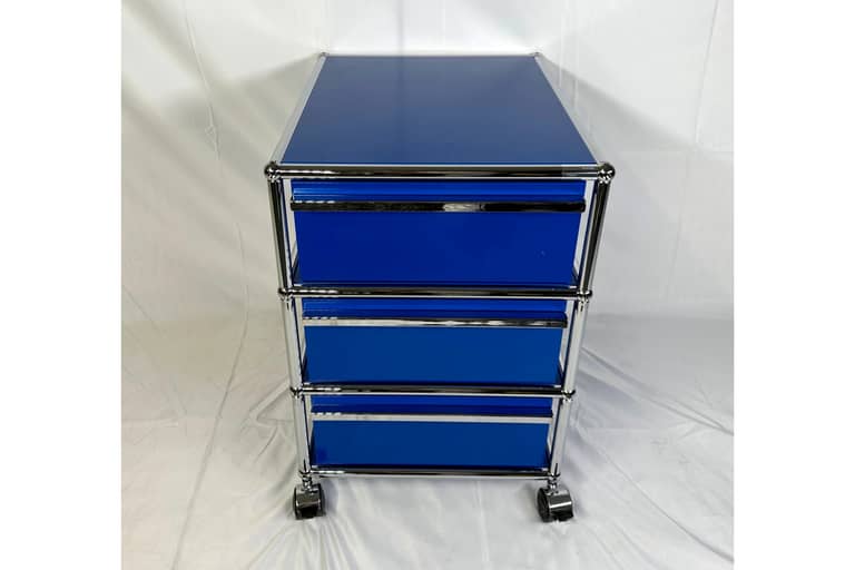 Original USM Haller Rollcontainer mit 3 Schubladen 27-enzianblau Produktbild