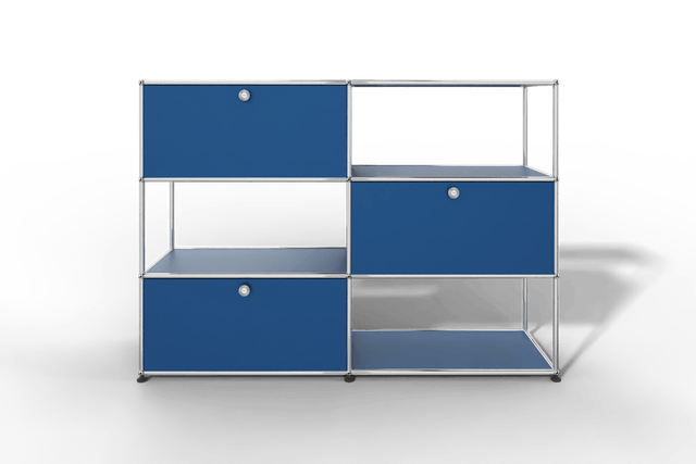 USM Haller Highboard/Raumteiler, 3 offene Elemente, 3 Klapptüren