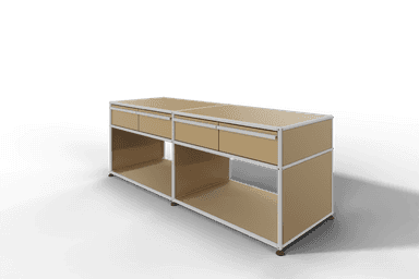 USM Haller Sideboard, mit 4 Schubladen A6 und 2 offenen Fächern. Tiefe 50 cm. Produktbild
