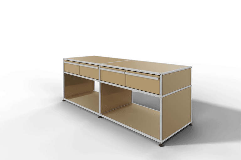 USM Haller Sideboard, mit 4 Schubladen A6 und 2 offenen Fächern. Tiefe 50 cm. Produktbild