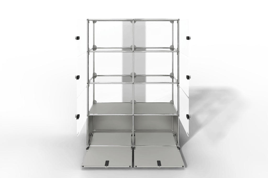 USM Haller Glasvitrine mit 6 Glastüren und 2 Klapptüren Produktbild