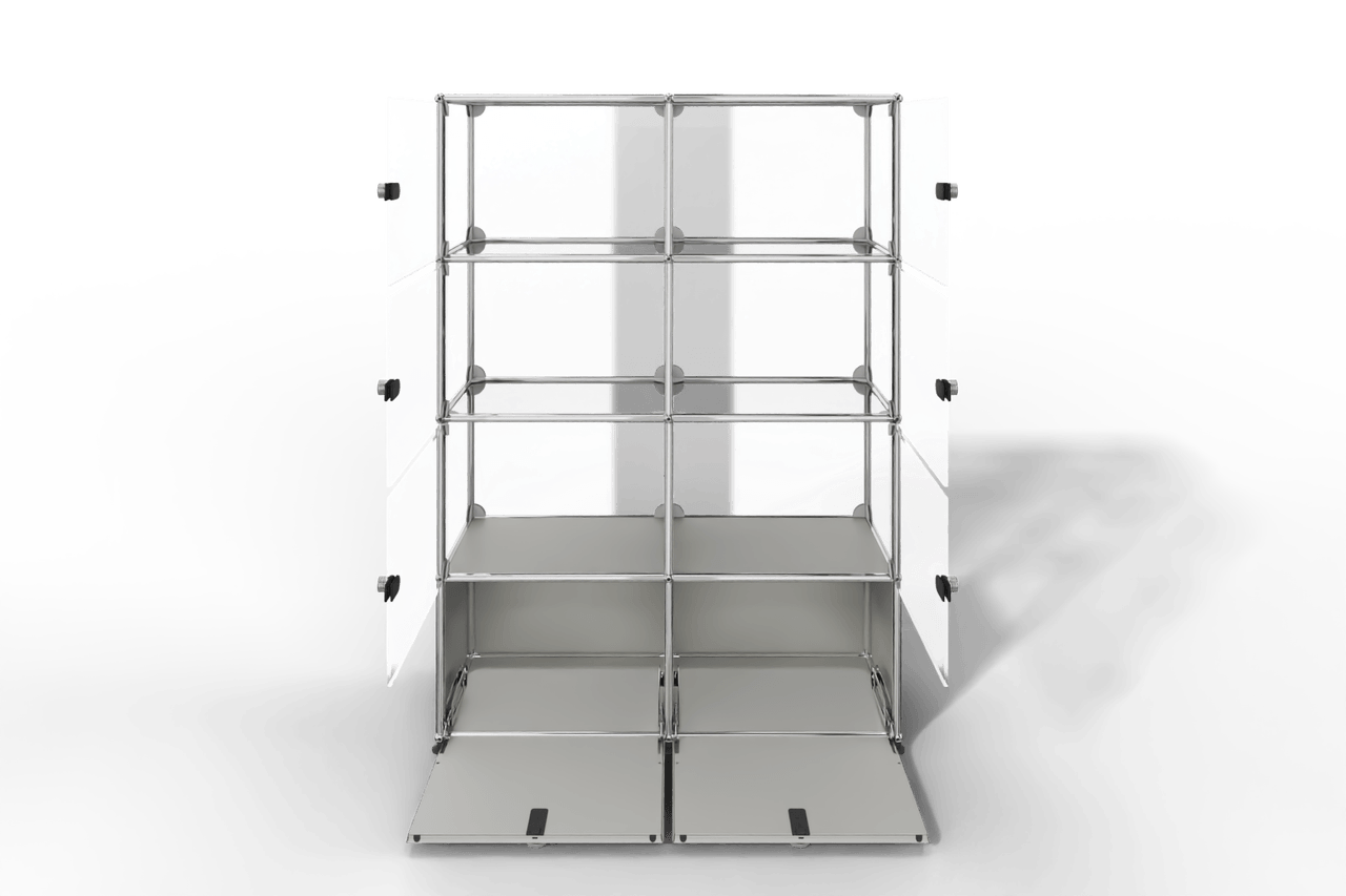 USM Haller Glasvitrine mit 6 Glastüren und 2 Klapptüren Produktbild