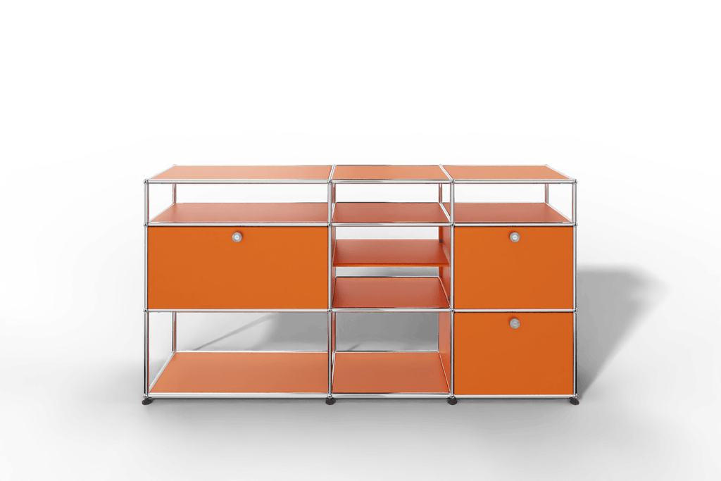 Sideboard mit offenen Elementen und Klapptüren Produktbild