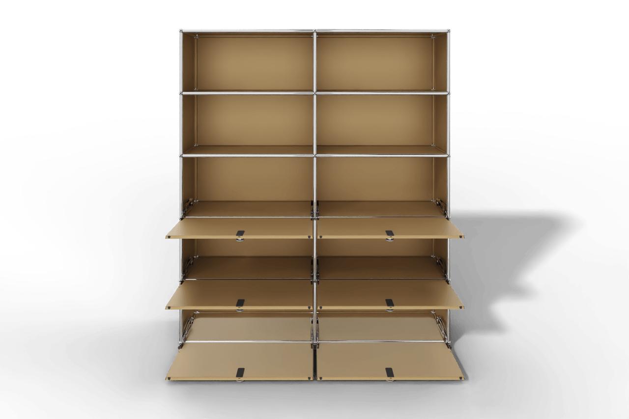 USM Haller Schrank/Regal mit 6 Klapptüren und offenen Fächern. Produktbild