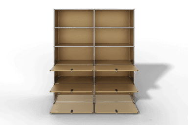 USM Haller Schrank/Regal mit 6 Klapptüren und offenen Fächern. Produktbild